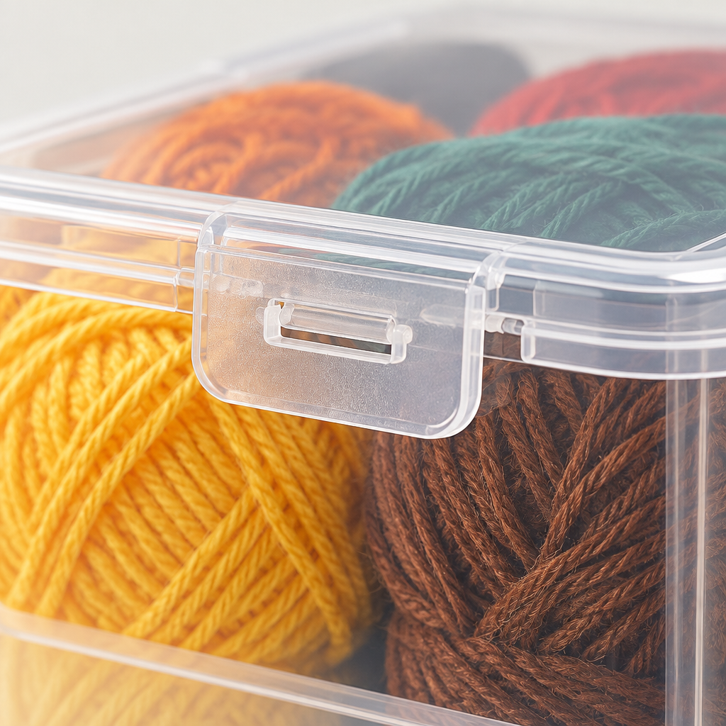Yarn Ball Storage Box – Knitting Thread Organizer With Craft Tool Storage