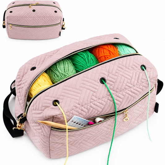 Large Capacity Yarn Storage Bag – Portable Crochet Organizer For Craft Supplies