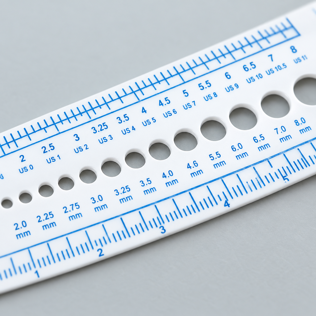 Knitting Needle Gauge Ruler – Crochet Tool Measuring Accessory