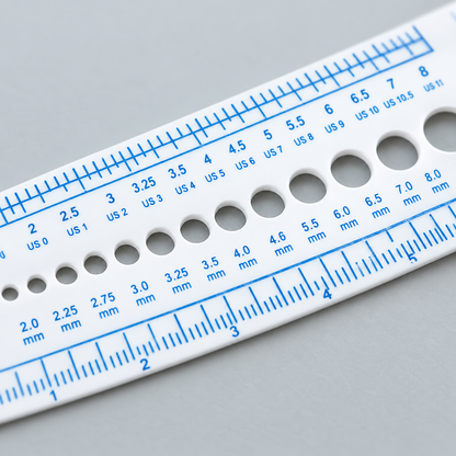 Knitting Needle Gauge Ruler – Crochet Tool Measuring Accessory