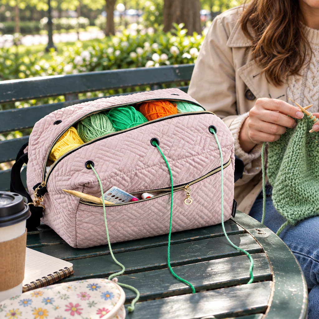 Large Capacity Yarn Storage Bag – Portable Crochet Organizer For Craft Supplies