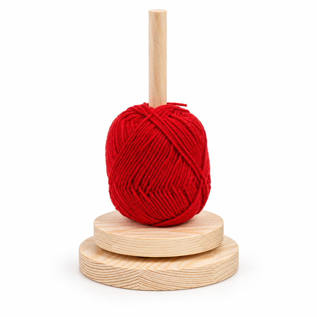 Rotating Yarn Holder – Wooden Yarn Winding Tool For Crochet Projects