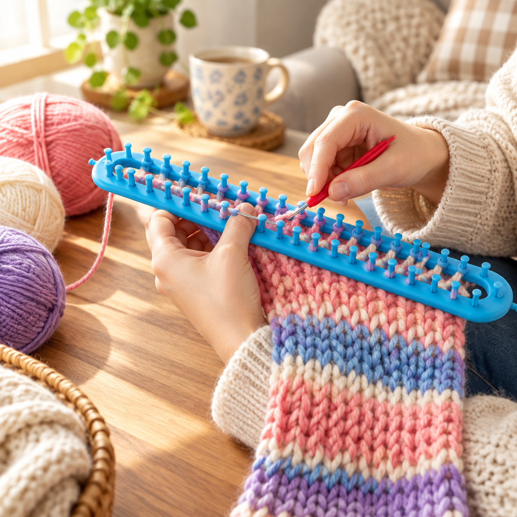 Knitting Loom Tool Set – Easy Scarf And Hat Making Kit For Beginners