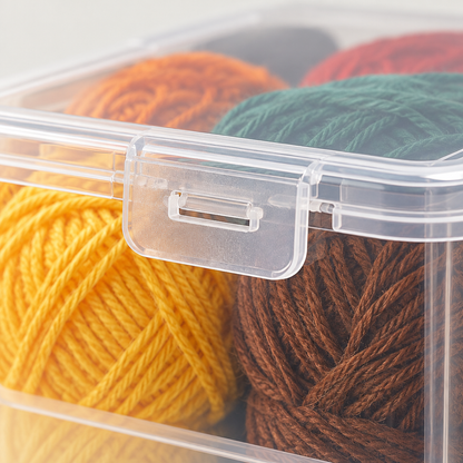 Yarn Ball Storage Box – Knitting Thread Organizer With Craft Tool Storage